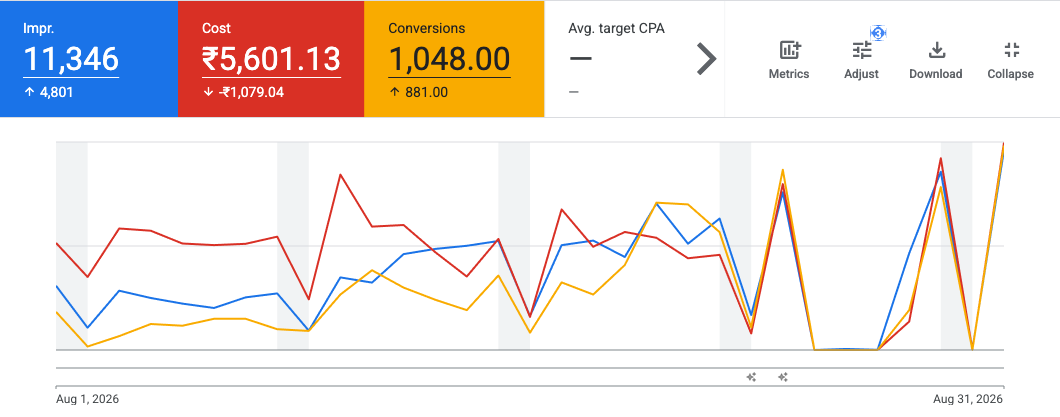 Krishna Care Hospital Google Ads one-month performance report
